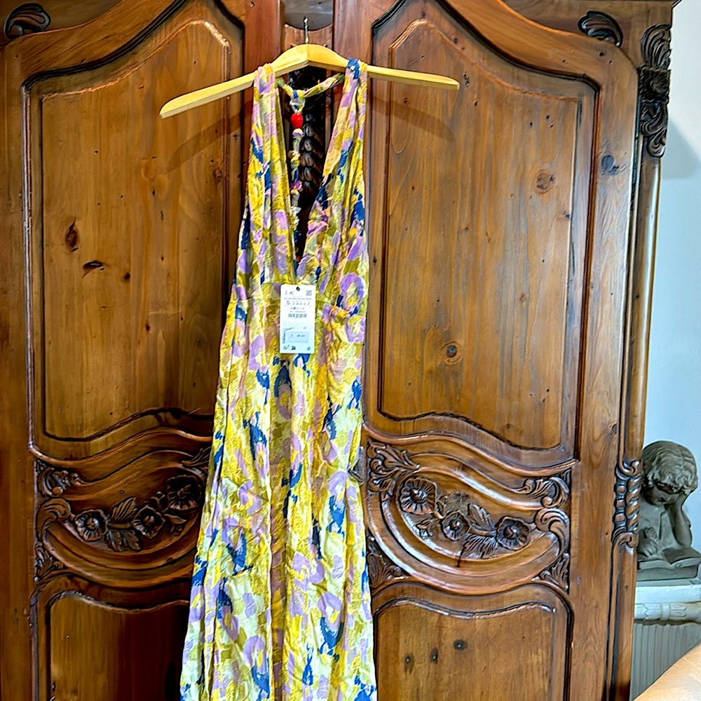 Beautiful long beaded halter dress